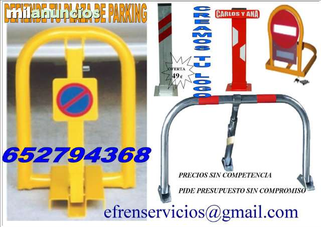 cepo poste guarda parking para defender la plaza de parking