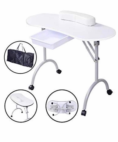 Y Segunda com Anuncios Mano Anuncios Mil Plegable Mesa Manicura VSzpGqUM