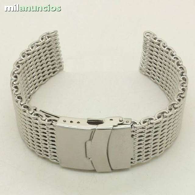 Acero inoxidable-brazalete panel frontal caucho 2,5 cm de ancho