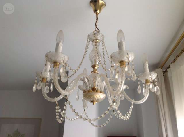 Lampara De Cristal Con Seis Brazos Lampara De Cristal Con Seis Brazos