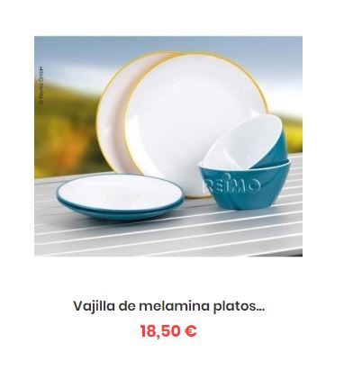 Nuevo melamina camping utensilios line blanco azul camping utensilios OVP 4 personas