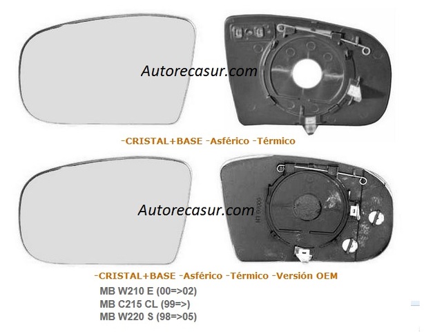 El/éctrico Asf/érico Azul T/érmico Imprimado Abatible 7 pines CONECTOR FIJO ESPEJO RETROVISOR COMPLETO Derecho MB W202 C 96=00