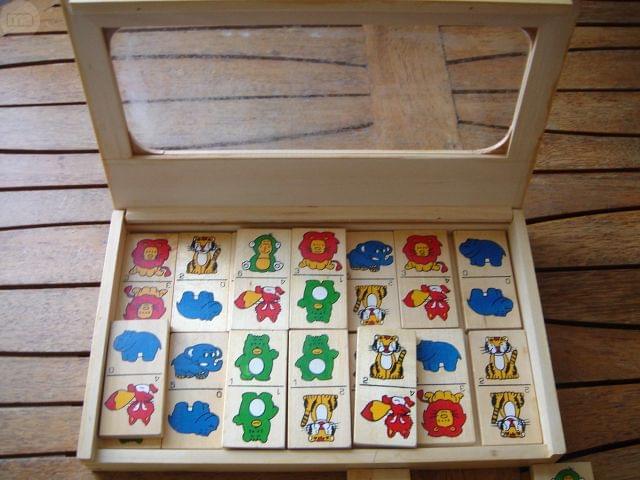 domino infantil madera