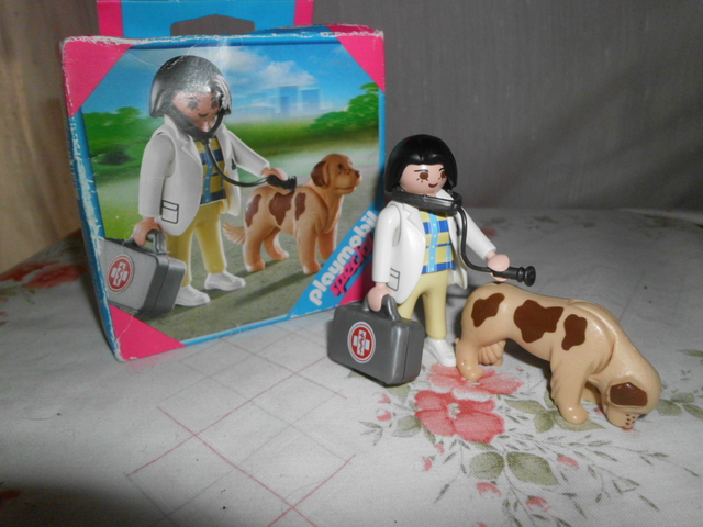 playmobil veterinaria con perro