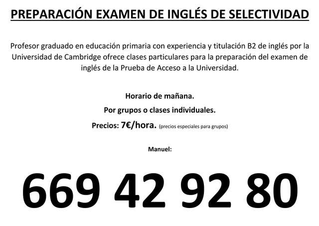 Mil Anuncios Com Preparacion Examen Ingles Ebau