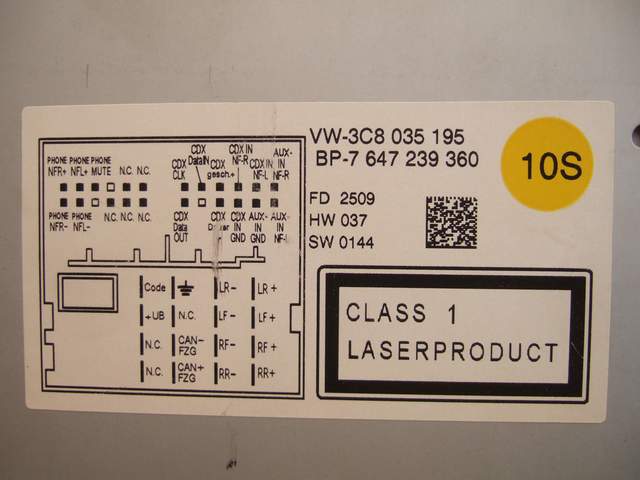 Rcd 510 usb rvc распиновка магнитолы