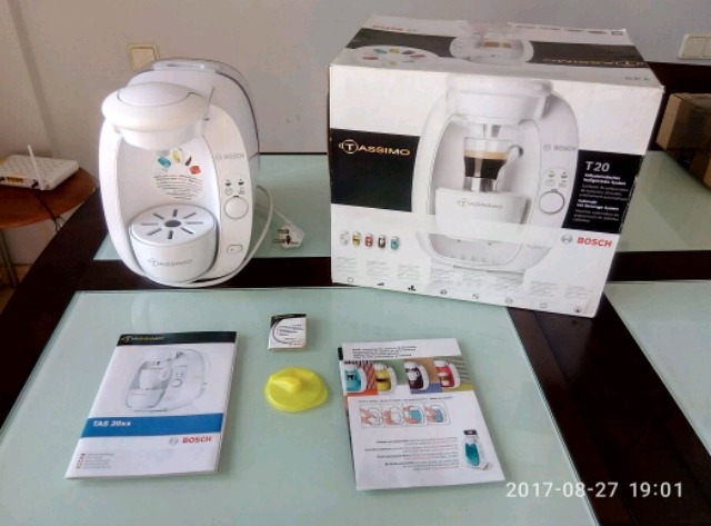 Milanuncios - Cafetera Tassimo T20 blanca