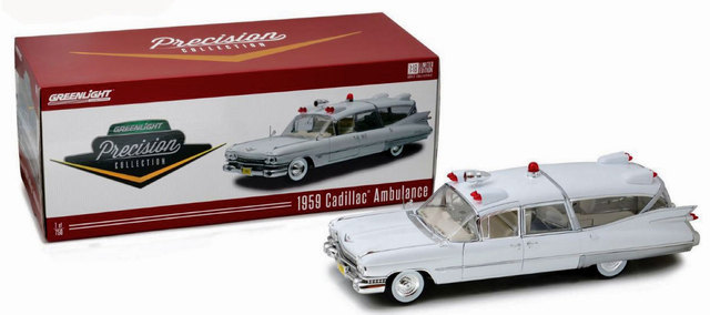 Cadillac Ambulance 1959 rojo blanco maqueta de coche 1:18 GreenLight Collectibles