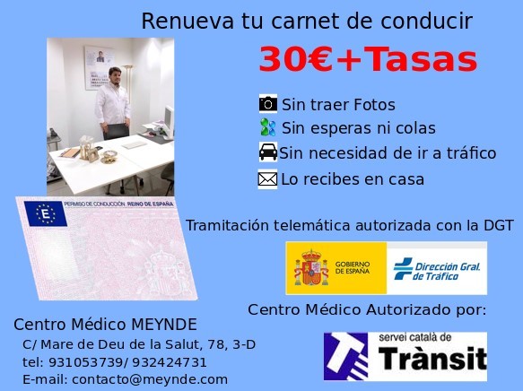 Renovar carnet conducir barcelona