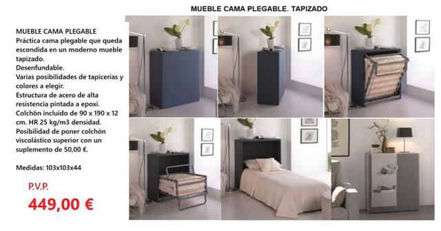 Medidas cama plegable Medidas cama plegable