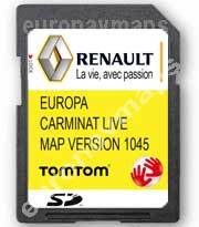 Renault TomTom Carminat Live V10.15 Navegación Tarjeta SD Mapa 2019-2020 nuevo!! !!