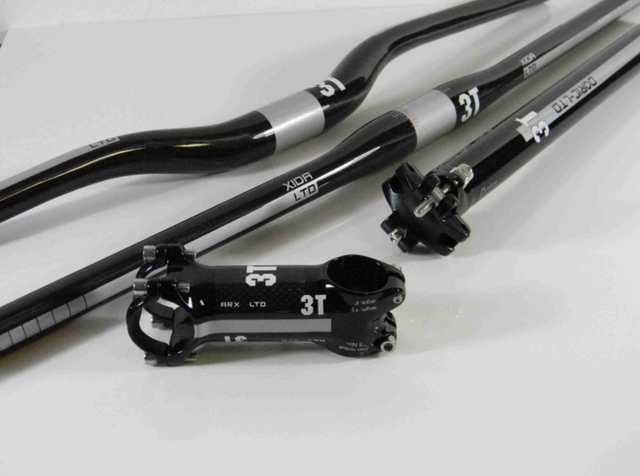 Kit Set Manillar Tija de sillín y Potencia de Carbono Bicicleta Montaña MTB BTT