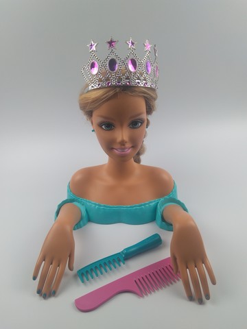 cabeza barbie para peinar y maquillar