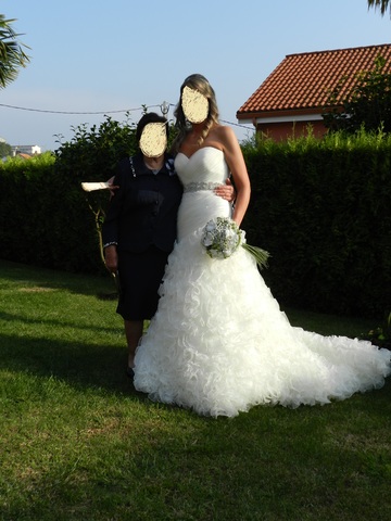 mantilla novia rosa clara