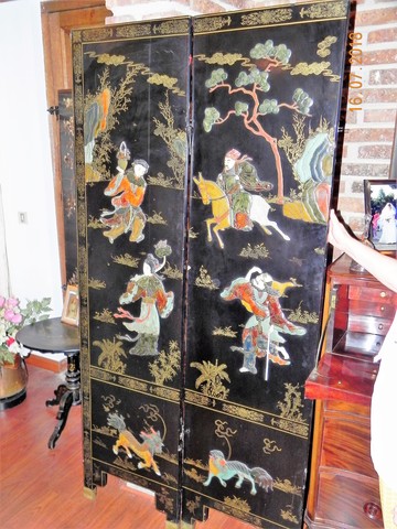 MIL ANUNCIOS.COM - Biombo chino lacado cuatro hojas