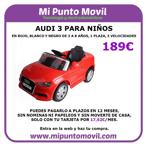 coche electrico niños audi a3
