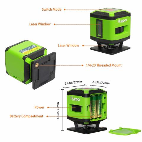 Nivel Huepar FL360G Pro Verde Tile Láser Nivel láser de nivelación de piso