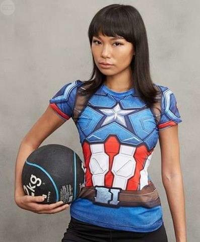 camiseta capitan america mujer