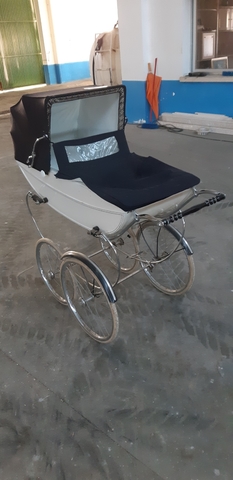 COCHE O CARRITO DE BEBE ANTIGUO cromado CON TODO ORIGINAL COCHE O CARRITO DE BEBE ANTIGUO cromado CON TODO ORIGINAL