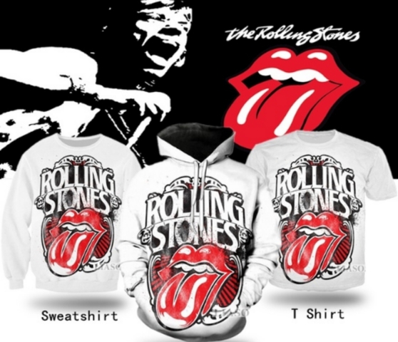 camiseta rolling stones blanca