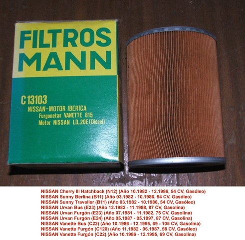 Mann Filter C13103 Filtro de Aire