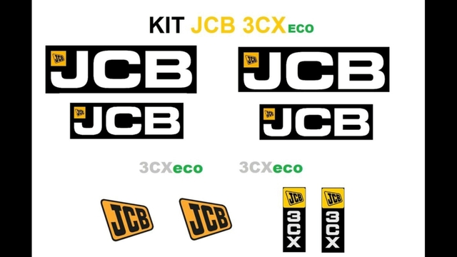 Kit de Pegatinas Adhesivos JCB 3CX modelo nuevo