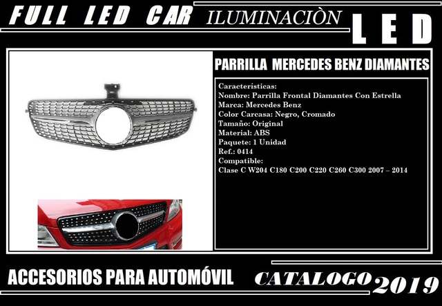 AMG panamericana GT c63 look 360 ° calandra plata mercedes w205 clase C
