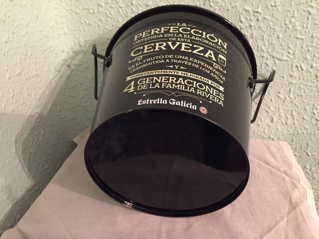 2 X CUBO METALICO PORTA BOTELLAS PUBLICIDAD ESTRELLA GALICIA