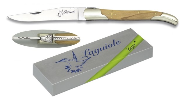 NAVAJA LAGUIOLE HOJA 6,5 CMS IMITACION NACAR VIROLA ALUMINIO 10776