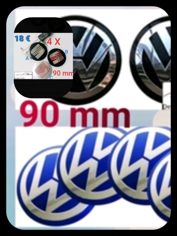 65 mm-nuevo 4 unidades de silicona tapacubos pegatinas Carbon look emblema