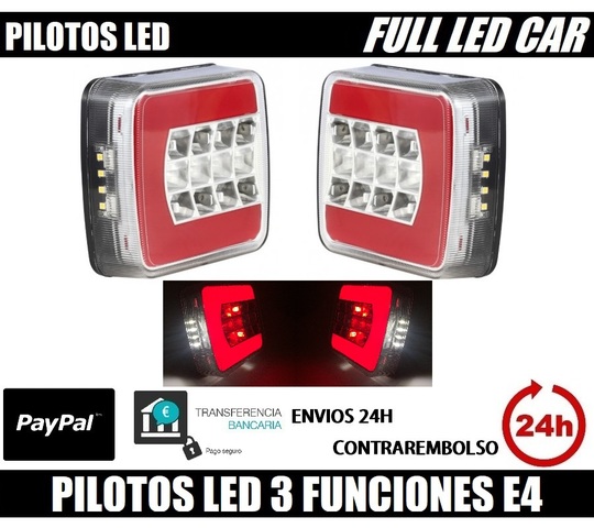 Luces Traseras Para Remolques 2 Luces LED Traseras Para Remolque - 12V/24V, IP67 (Freno, Intermitentes, Marcha Atrás) Remolque Coche