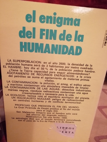 El Enigma Del Fin De La Humanidad Libro - 