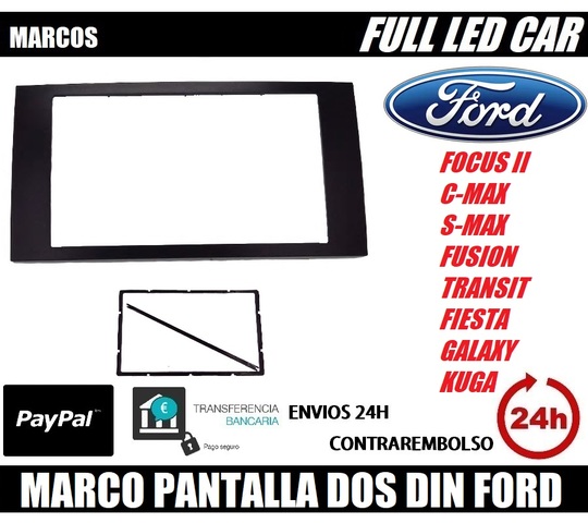 Ford Kuga C-Max S-Max radio diafragma marco adaptador ISO