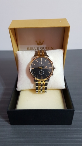 reloj hombre dorado y negro