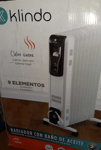 radiador de aceite en el baño