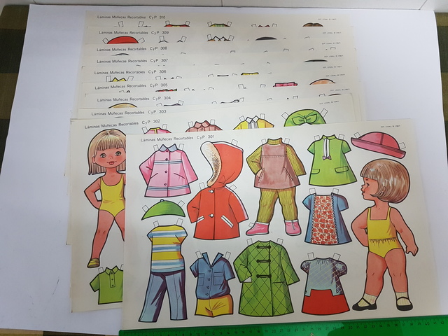 muñecas recortables años 60 y 70