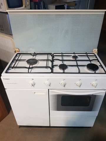 Cocina gas Natural o Butano Blanca Aspes 5CA400 NAT/BUT 50x50 cm 4 gas +  horno