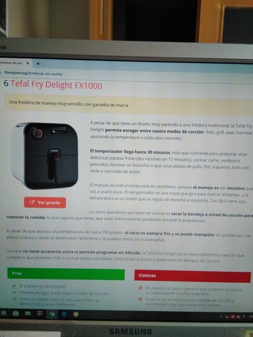 freidora tefal fry delight fx1000 sin aceite