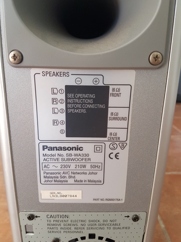 panasonic sb wa330 active subwoofer