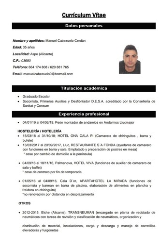 Ccoo curriculum vitae picture