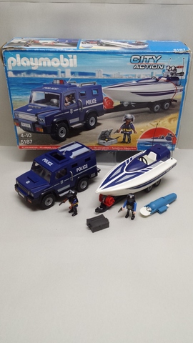 playmobil coche y lancha
