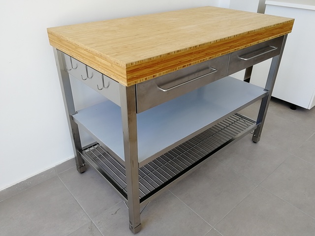 MIL ANUNCIOS.COM - Mesa de trabajo de inox y bambú IKEA