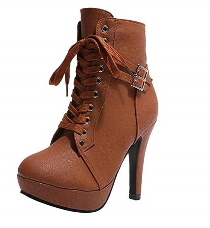 botines marrones tacon