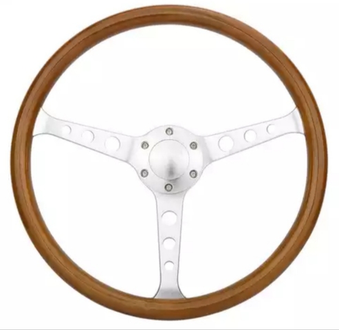 Volante de Madera Clásico astrali 15 Pulgadas-Compatible Con Moto-Lita