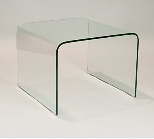 Mesa auxiliar cristal curvado