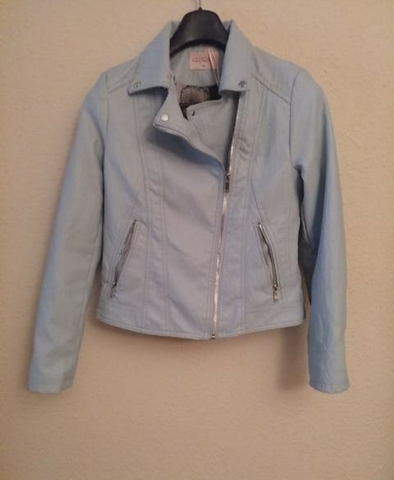 chaqueta polipiel azul