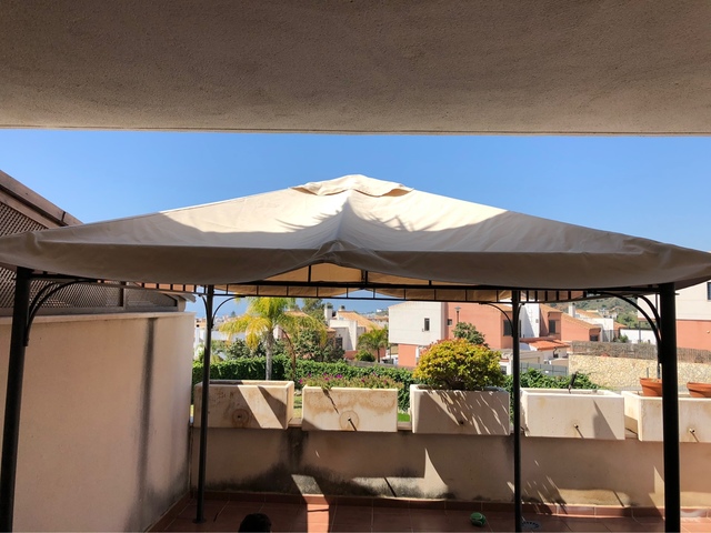 MIL ANUNCIOS.COM - Cenador de hierro con tela color crema