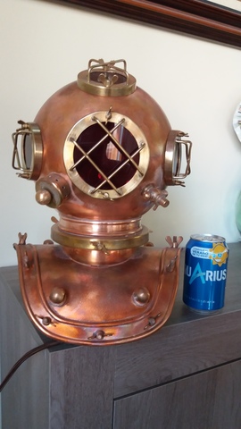 Casco De Buceo Para Casa De Muñecas Hecho a mano de cobre y latón-Náutico De Regalo