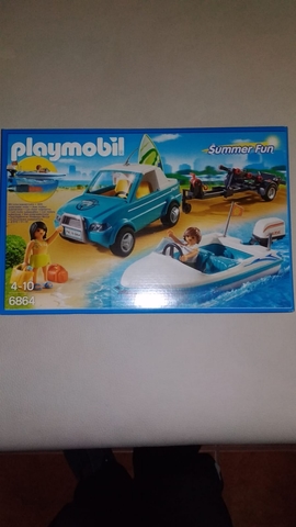 playmobil pick up con lancha