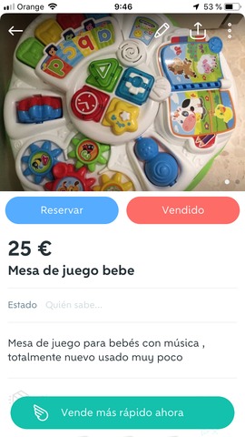 mesa de juegos para bebes